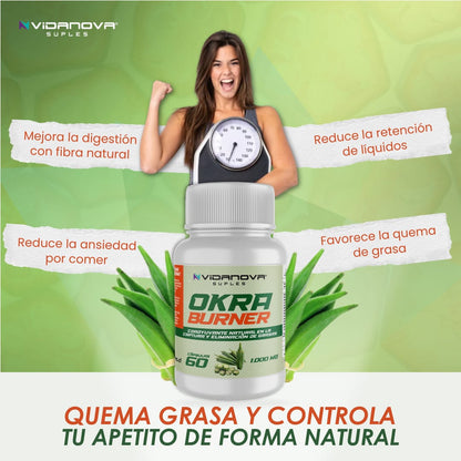 Okraburner-- Quemador natural de grasa 1000MG 60CAPS